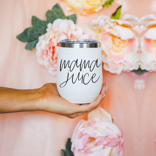 Mama Juice 12oz Stainless Steel Travel Mug With Lid BPA Free Insulated Coffee Tea Cup