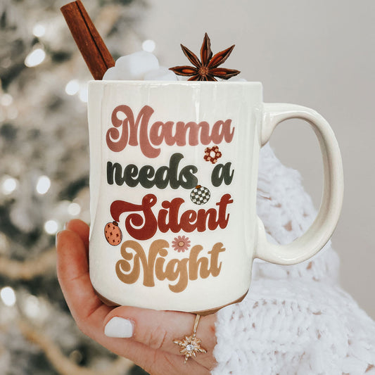 Mama's Little Helper Christmas Ceramic Coffee Mug Double Sided Red Green 15oz